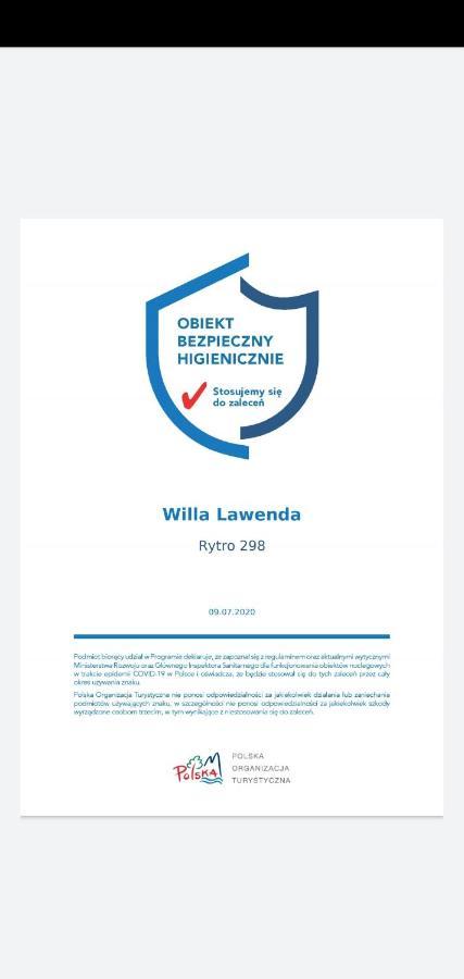 Willa Lawenda Rytro Ngoại thất bức ảnh